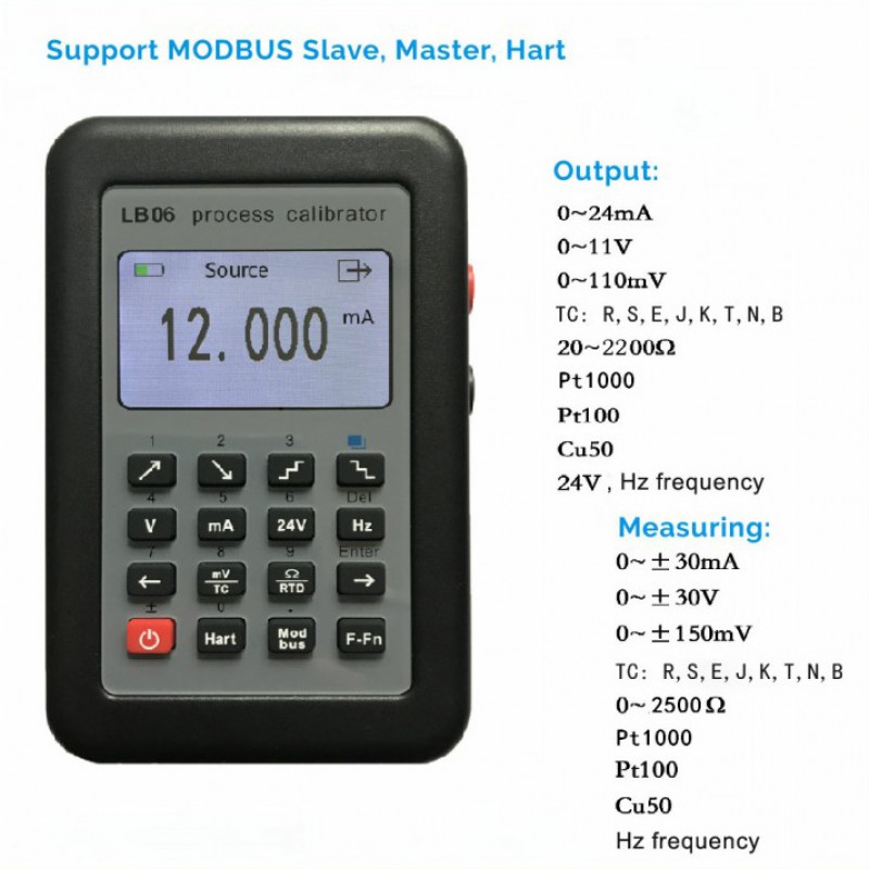 Handheld Precision Multifunction Process Calibrator With Hart Modbus