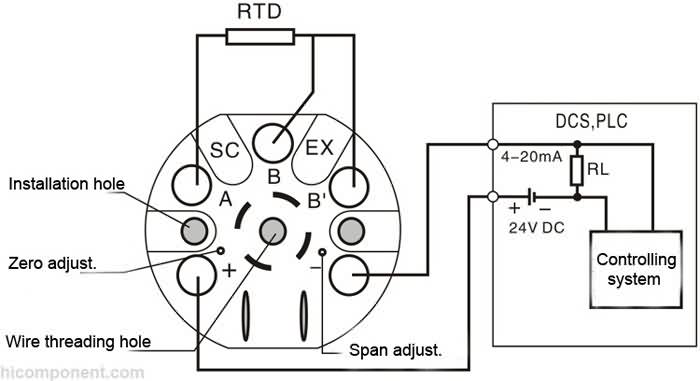 industrial 4-20ma output temperature sensor pt1000